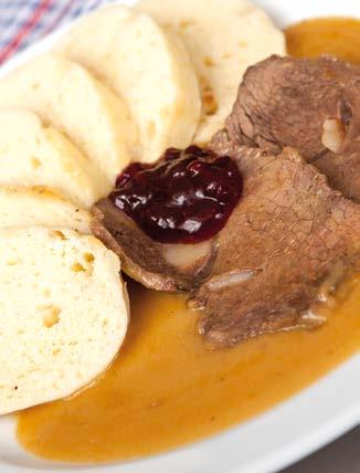/ Happy Hours 4,90 Eur 118 Kč / PRICE menu Polévka + hlavní jídlo (dle nabídky) kromě specialit Soup + main course (of your choice) except specialties Tagessuppe + Hauptgericht (nach