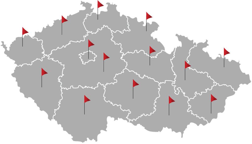 Zastoupení v krajích Praha Středočeský Karlovarský + Plzeňský Jihočeský + Vysočina