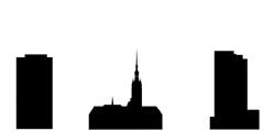 Navrhovaná stavba je popsána červeně. bytový dům Pyramida, Tabulový vrch v. 32m pata 256 Bpv vrchol 288 Bpv vodojem, Nová ulice v. 60 m pata 262 Bpv vrchol 302 Bpv věžový dům Tererovo náměstí v.