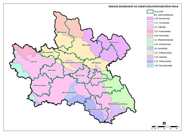 km2 (Macošský bioregion) až po necelých 2900 km2 (Plzeňský bioregion).