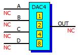 2.9.15 DAC4 Digitáln /analogový p evodník Digitáln / analogový p evodník evede kombinaci ty binárních signál na analogovou hodnotu.