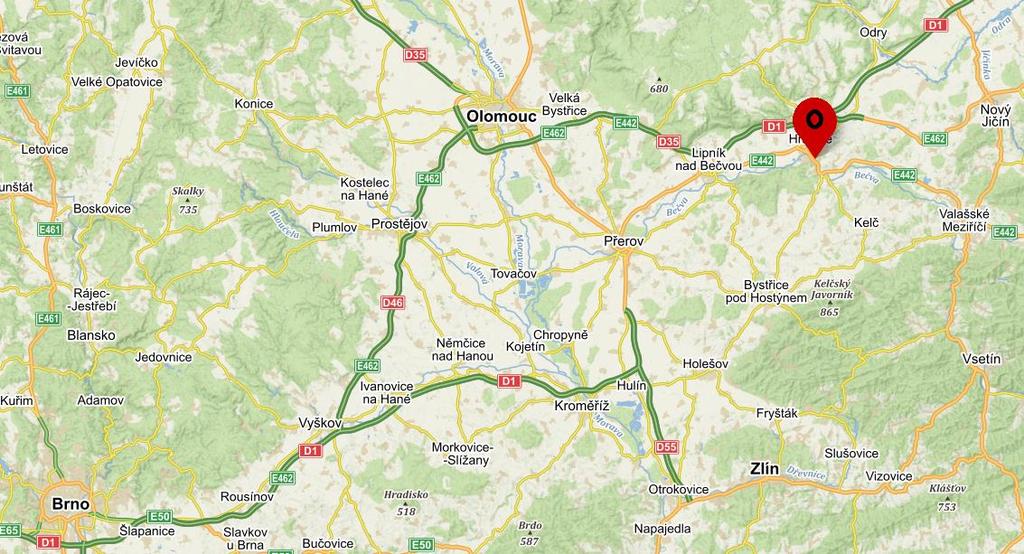 Poloha: Adresa: Teplická 238, 753 01 Hranice část obce Hranice I-Město, okres Přerov, Olomoucký kraj GPS: 49.5409294N, 17.