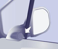 Zpětná zrcátka a okna 101 ZPĚTNÁ ZRCÁTKA Vnější zpětná zrcátka s ručním ovládáním Pohybováním seřizovací páčky ve čtyřech směrech nastavte žádanou polohu.