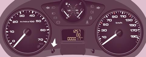 Místo řidiče 30 NASTAVENÍ ČASU Středová konzola bez displeje K seřízení času na hodinách použijte levé tlačítko přístrojové desky a potom proveďte operace v následujícím pořadí: - otočte vlevo: