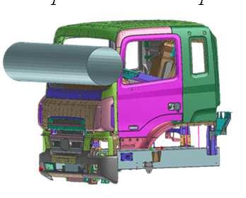 the cab testing via computer simulation - List of the tests for the FE model validation - FE model of the composite tube incl.