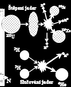 3. JADERNÁ REAKCE je přeměna jádra vyvolaná vzájemným působením s jinými jádry nebo částicemi.