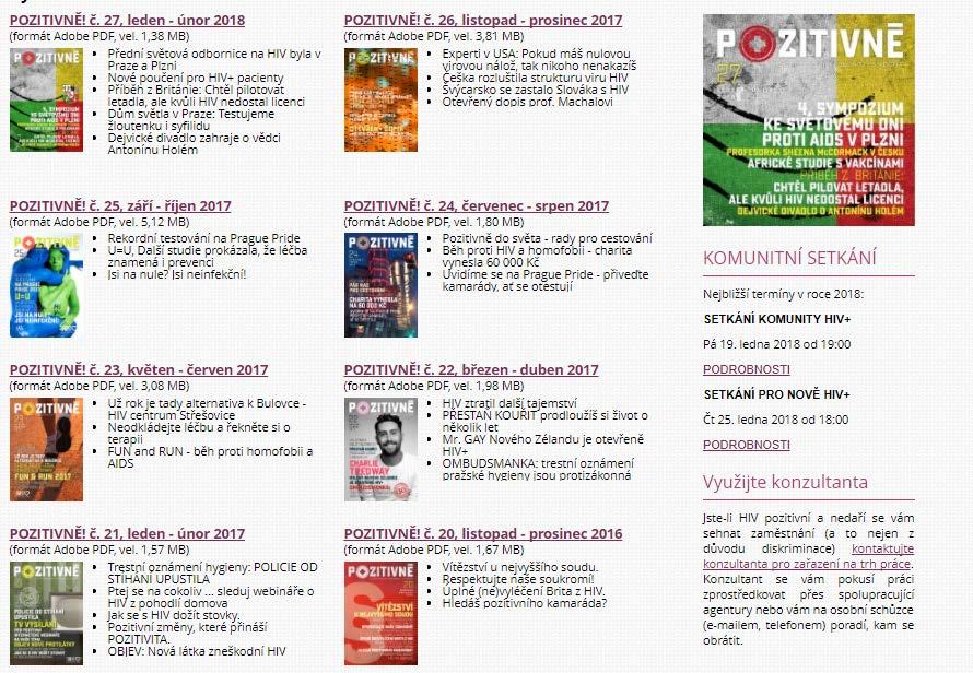 zjišťovaly zpětné vazby na služby a jednotlivé programy České společnosti AIDS pomoc.