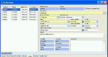 Záznam, evidence a sledování provedených oprav Funkce pro