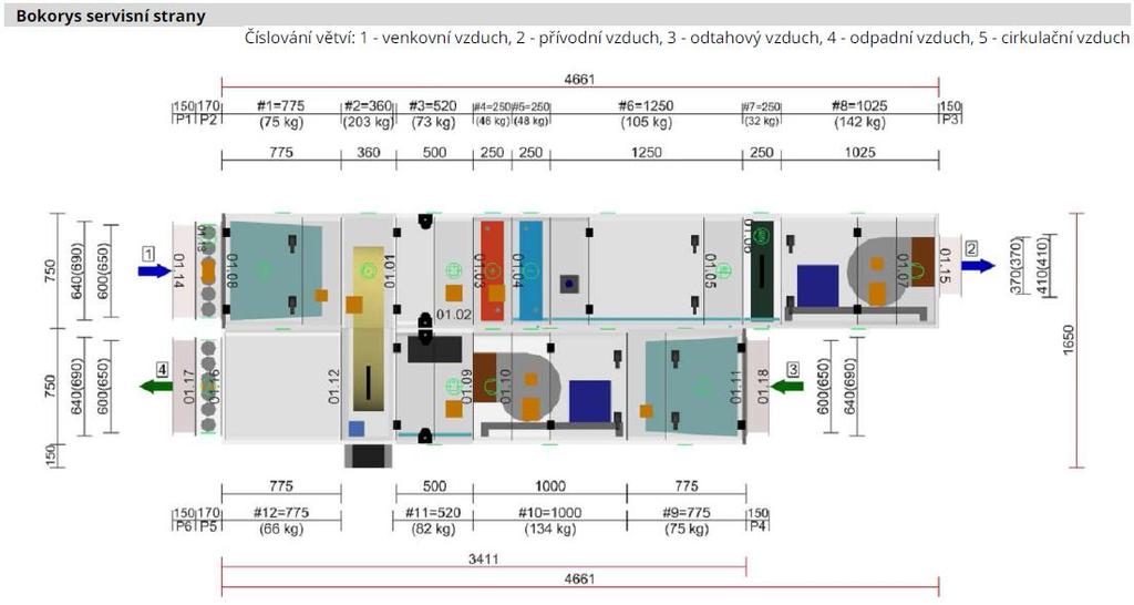 B.10 Návrh vzduchotechnických jednotek Navržení vzduchotechnických jednotek bylo provedeno pomocí programu AeroCad firmy Remak a.s. Vzduchotechnické jednotky zařízení č.1 i č.
