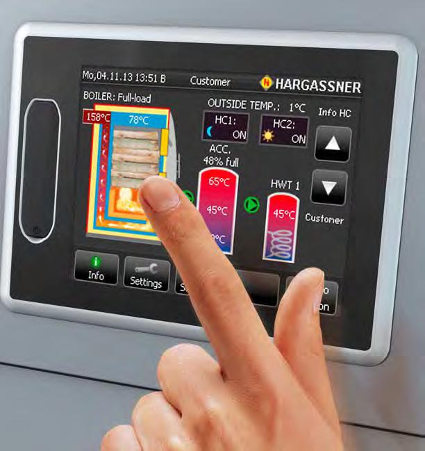 VYSOKÝ KOMFORT Nano-PK OVLÁDÁNÍ 6-12 kw Kotel před uvedením do provozu: Displej Lambda-Touch-Tronic zobrazuje, že kotel není