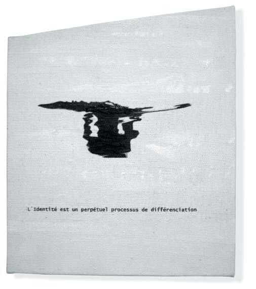 Y RÓBERT MAKAR a L Identité est un perpétuel processus de différenciation / Identita je neustály proces diferenciácie, 2006; 30 x 21 cm; lino, digitálna tlač, autorský formát a vzájomného