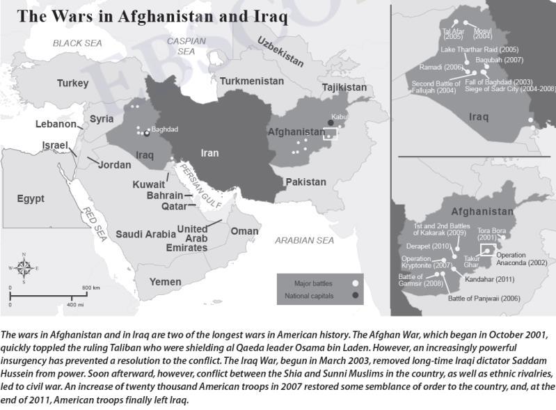 3. Mapa válečných operací v Afghánistánu a Iráku (Zeiler, Thomas W.
