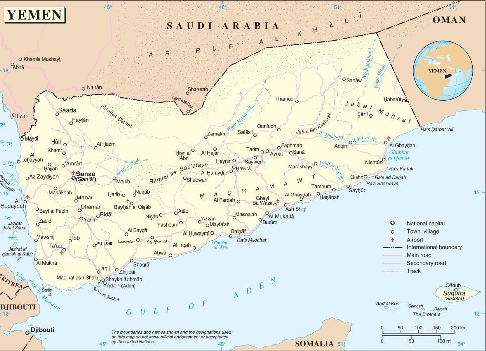 6. Mapa Jemenu (CRISIS GROUP (a ) Middle East Report N 125.