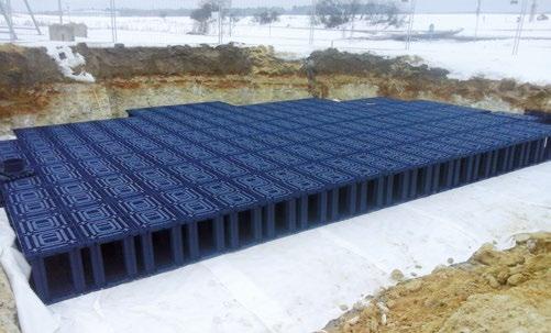 Retenční nádrže 5 objektů o celkovém objemu 85 m 3 (použity byly