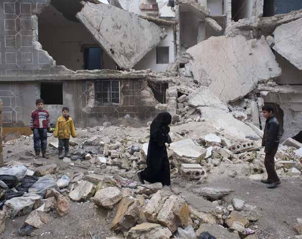 Humanitární a rozvojová pomoc Po dvou letech bojů zbyly z mnoha syrských ulic jen ruiny. Bombardování zasáhlo i školu Al Walleed v Aleppu.