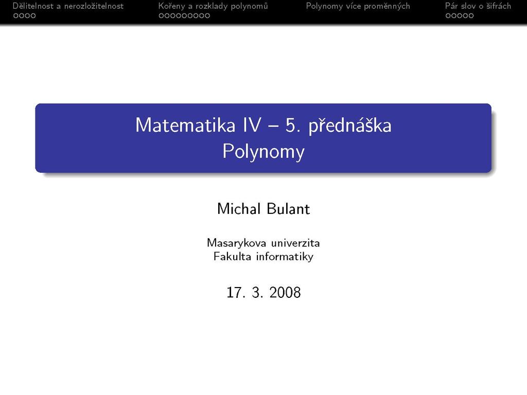 Matematika IV - 5.