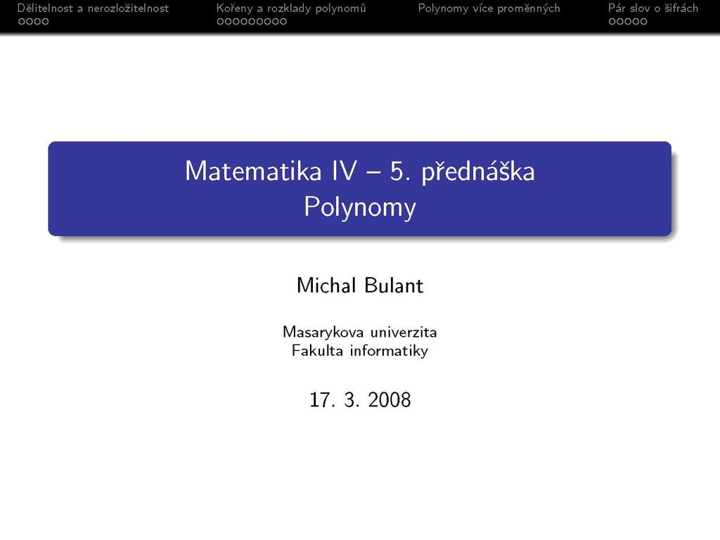 Matematika IV - 5.