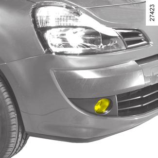 PŘEDNÍ SVĚTLOMETY: přední mlhová/přídavná světla Přídavné světlomety Pokud budete chtít vybavit své vozidlo mlhovými nebo dálkovými světlomety, obraťte se na značkový servis.