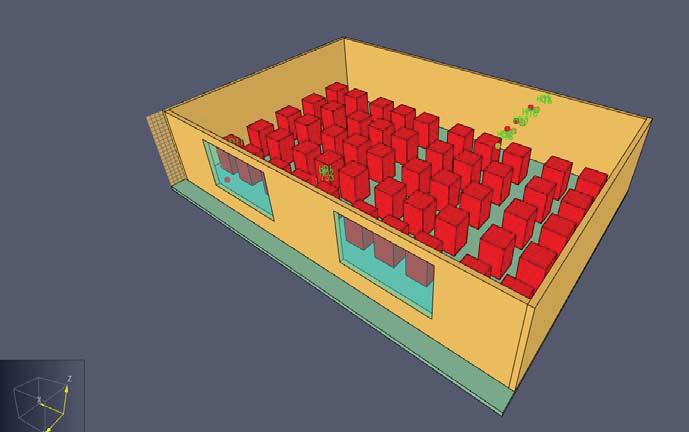 Výpočet proběhl na 3 procesorových jádrech a doba jedné iterace trvala 4,68 s. 2. Specifikace úlohy v FDS/Pyrosim Úloha Mokrsko byla počítána v FDS v5.4.3 a s Pyrosimem 2010.