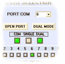 Pokud zvolíme zároveň režim tzv. dual módu dojde při úspěšném otevření portu k výpisu informace o právě otevřeném portu na pomocný displej rozhraní.