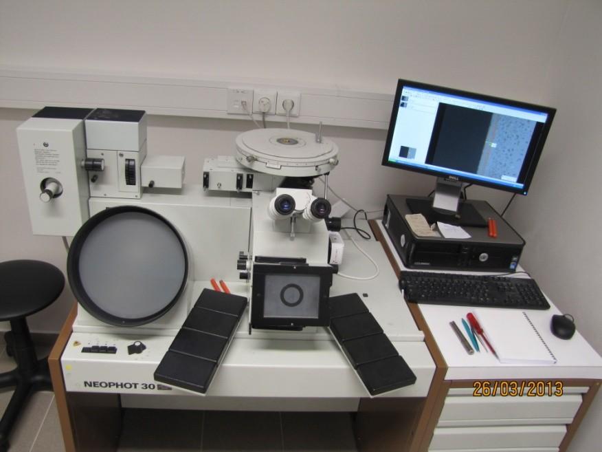 8.2.2 Tloušťka povlaků Tloušťka povlaků byla měřena optickým mikroskopem Neophot 30 při zvětšení 1000 x (viz obr. 34). Obr.