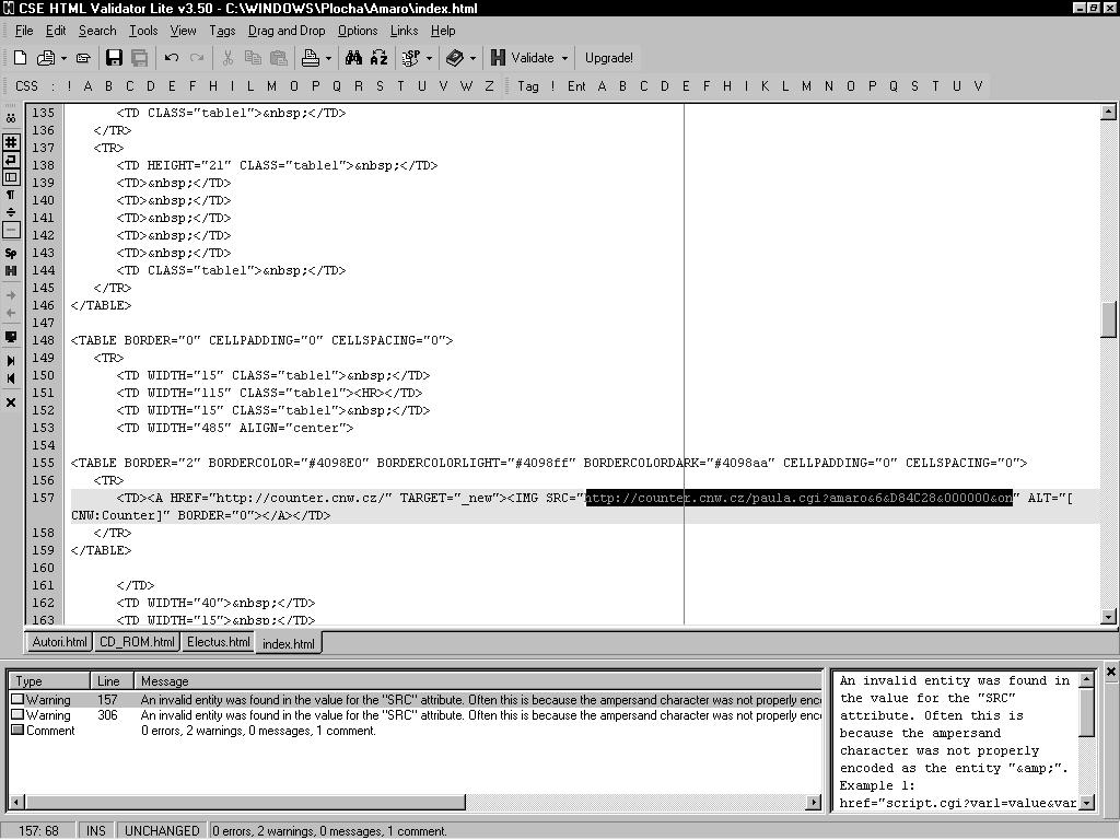 INTERNET Obr. 9. CSE HTML Validator Lite te stáhnout na adrese http://www. tali.com/tools.html#aboutpa.
