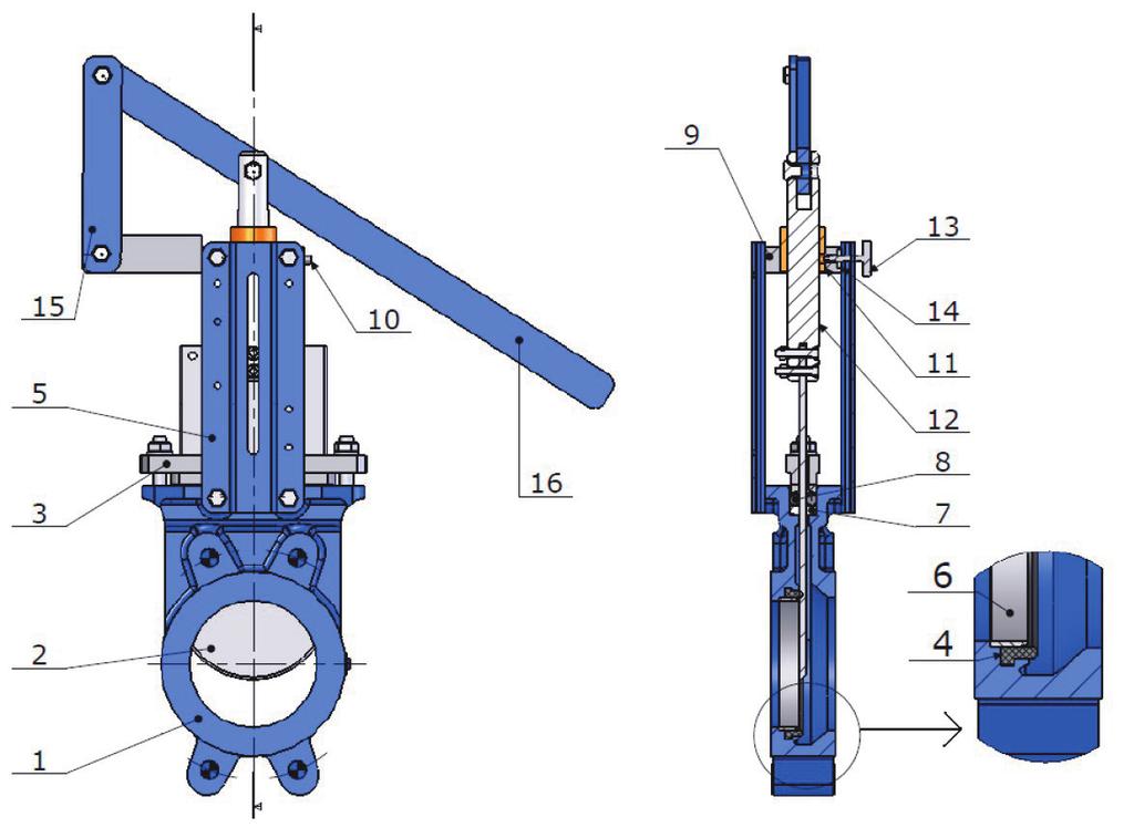 MATERIALS WITH LEVER / MATERIÁLY S PÁKOU : (*) : included in seat seal kit (*) : obsaženo v sadě těsnění sedla (+) : included in packing gland kit (+) : obsaženo v sadě ucpávkového těsnění Materials