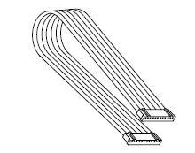Krátký propojovací kabel (16 cm) pro propojení mezi tlačítkovými moduly nebo mezi tlačítkovým