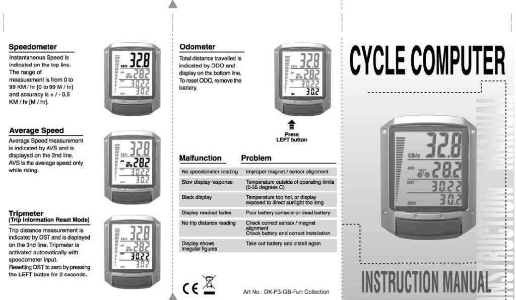 Rychloměr Aktuální rychlost je zobrazena v horní části displeje. Rozsah měření je od 0 do 99Km/h [ 0 až 99 MPH] s přesností ± 0,5 Km/h [MPH].