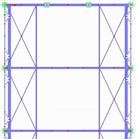 Obrázek 6: Model B RFEM pohled ve směru osy X