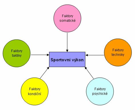 Schéma č. 3: Struktura sportovního výkonu Každý sportovní výkon charakterizuje jak počet, tak i uspořádání faktorů.