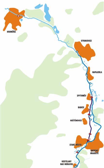 PLAVEBNÍ KOMORA BĚLOV OZNÁMENÍ ZÁMĚRU Schematická situace celé vodní cesty je zřejmá z následujícího obrázku. Obrázek č.