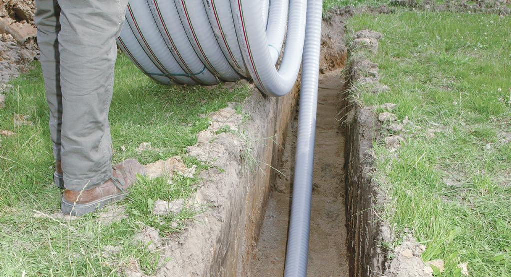 5.2 Pokládka Rozříznutí vázacích pásek RAUVITHERM trubky jsou vyráběny do vnějšího průměru 210 mm a expedovány jako kotouče.
