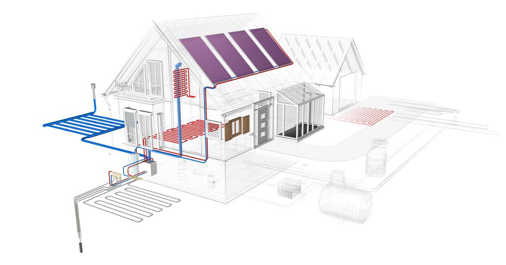 Domy budoucnosti - s nulovou spotřebou energie 1 2 3 2 5 1 Kolektory REHAU SOLECT Solární systémy mohou efektivně vytvářet a využívat sluneční energii k ohřívání pitné vody a na podporu vytápění.