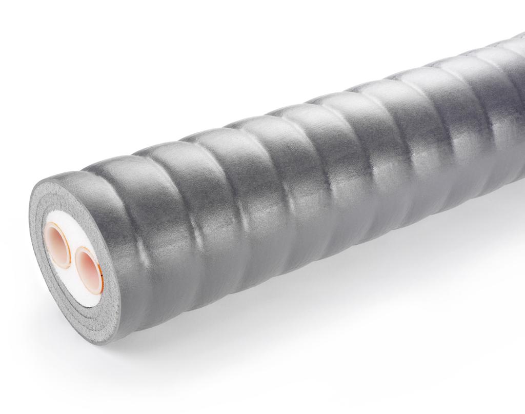 vodivost Hustota Pevnost v tlaku Příjem vody Dlouhodobá tepelná odolnost 0,043 W/mK 30 kg/m3 (tvarový díl do 45 kg/m3) 0,073 N/mm2 < 1 % Vol (DIN 53428) +95 C Obr. 9 Odizolování trubky Tab. č.