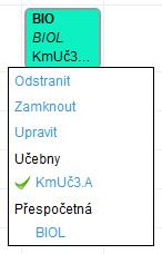 I na kartě předmětu lze totiž předznačit učebnu, ve které se jeho výuka může odehrávat. Pojďme si tuto problematiku nastínit na příkladech. Příklad 1: Výuka kmenového předmětu Biologie.