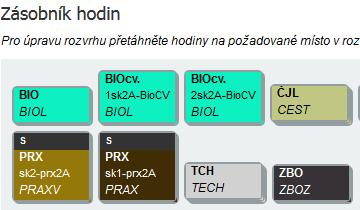 vpravo ). Změnu tohoto přepnutí poznáte i na zásobníku hodin; hodiny úvazkově nastavené na S-týden se vám v L-týdnu ani nezobrazí.