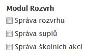 Příklad 3: Ostatní podrole, které by MĚLY MÍT PRÁVO JEN PROHLÍŽET rozvrh: U nich naopak žádná práva ke správě rozvrhu, suplování a zadávání akcí neaplikujte!