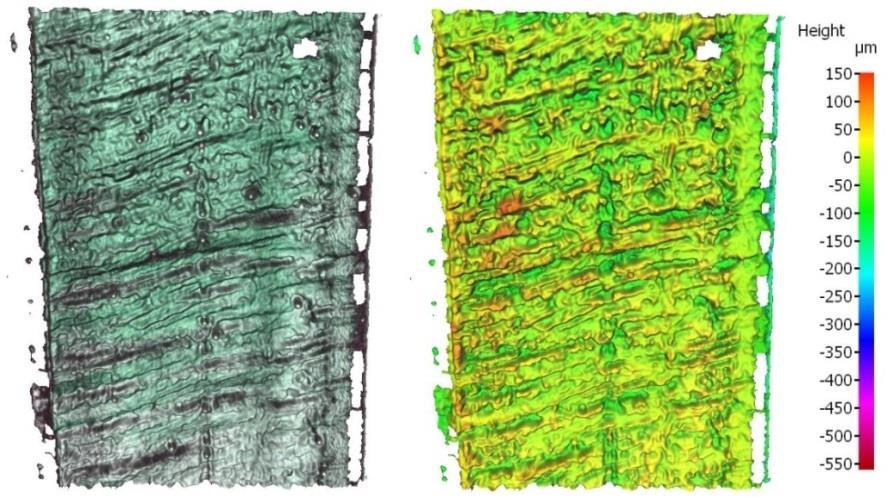 Místo 1 bylo zvoleno v horní třetině řezaného povrchu, místo 2 bylo umístěno ve spodní třetině řezaného povrhu, kde laserový paprsek vystupuje z místa řezu a místo 3 má vypovídající hodnotu o celé