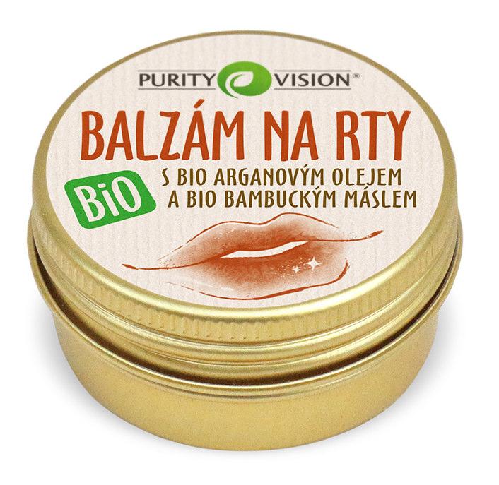 PURITY VISION Bio Balzám na rty S Raw Bio Arganovým olejem a vůní pomeranče a růže Bio Balzám na rty PURITY VISION dokonale chrání, hydratuje, vyživuje a pečuje o popraskané rty a zanechává je