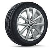 071 496H 8Z8 Kolo z lehké slitiny 7,0J 16" ET46 pro pneumatiky s rozměry 215/45 R16, ve stříbrné metalické barvě Rock 6V0 071 496C 8Z8 Kolo z lehké slitiny 7,0J 16" ET46 pro