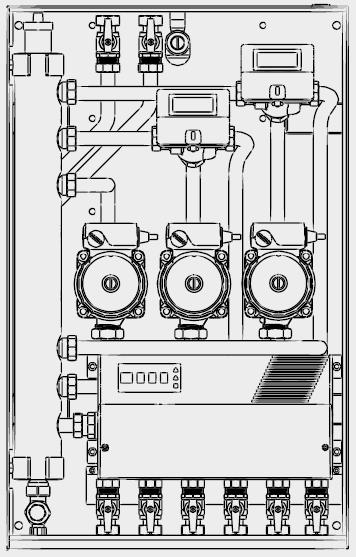 3318288-3318289 MULTI II (MGm II) Hydraulický modul pro dvě teplotní úrovně, 1x přímý okruh, 1x směšovaný okruh MULTI III (MGm III)