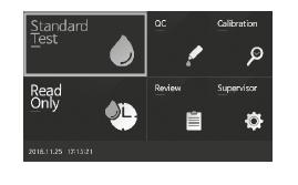 Použití analyzátoru STANDARD F200 Režim Standard Test 1.
