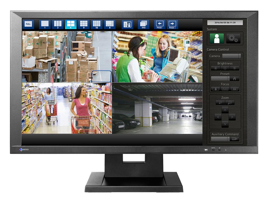 FDF2304W-IP Vaše výhody Monitor s dekodérem IP pro připojení k zabezpečovacím a monitorovacím kamerám bez použití počítače.