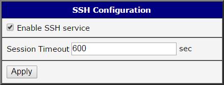 4.18.7 SSH SSH protokol (Secure Shell) umožňuje realizovat zabezpečené vzdálené připojení k routeru Konfiguraci SSH serveru lze vyvolat volbou položky SSH ve složce Services.