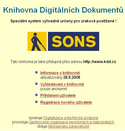 Nekademické Knihovna Digitálních Dokumentů (Braillnet) při Sjednocené organizaci nevidomých a