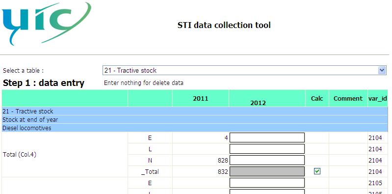 Obr. 5 - Ukázka uţivatelského rozhraní s volbou statistického šetření (Zdroj: UIC) Obr.