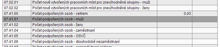 Indikátory Tato záložka slouží k průběžnému vykazování indikátorů v