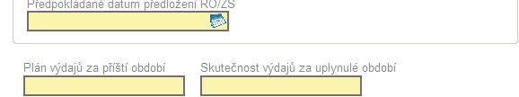 Informace o projektu a MZ (III.) Dále vyplníte následující povinná pole: Předkládané datum předložení ŘO/ZS - vyplňte datum, kdy bude MZ podána (např. 11.05.2009).