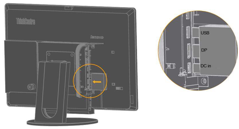 Zašroubujte zadní Wi-Fi anténu do konektoru zadní Wi-Fi antény připojeném k zadní straně počítače.